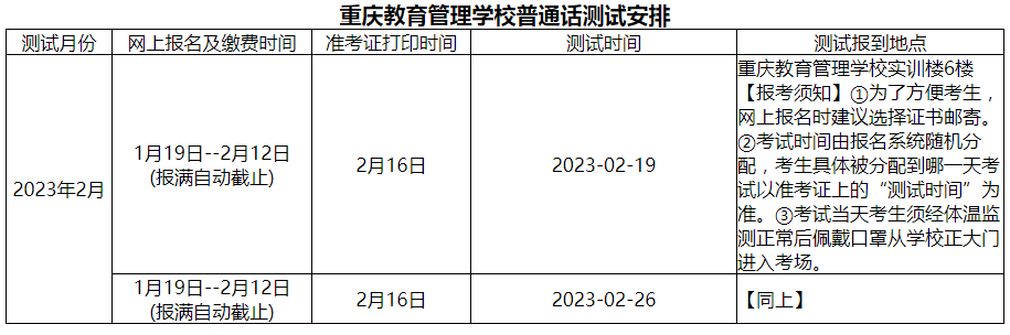 重庆普通话考试